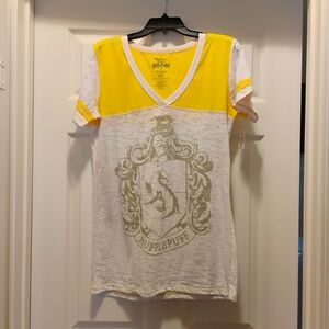 NWT Universal Studios Harry Potter Hufflepuff TShirt Sheer Yellow White Size 2XL